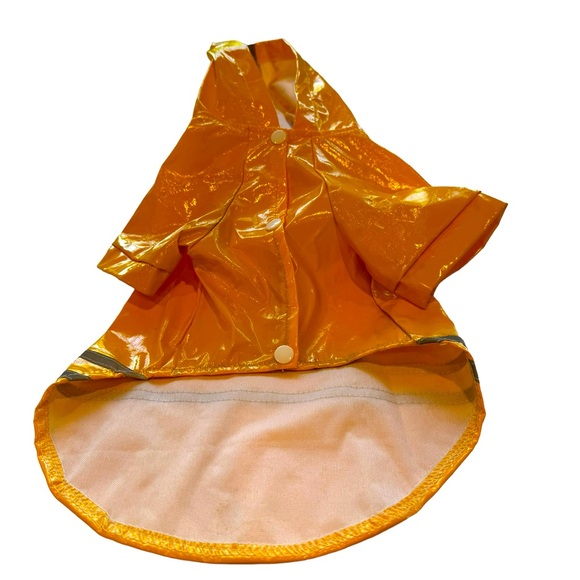 Yellow hooded raincoat for a small dog. EUC - Picture 2 of 3